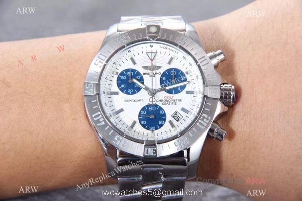 Knockoff Breitling COLT Stainless Steel White Chronograph Watch Knockoff Breitling COLT Stainless Steel White Chronograph Watch