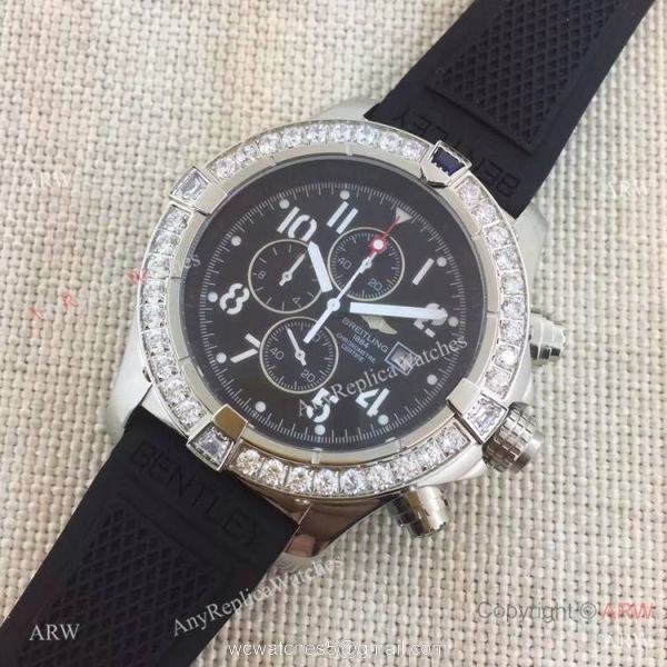 Replica Breitling Watches With Diamond Bezel Black Rubber Super Avenger Watch Replica Breitling Watches With Diamond Bezel Black Rubber Super Avenger Watch