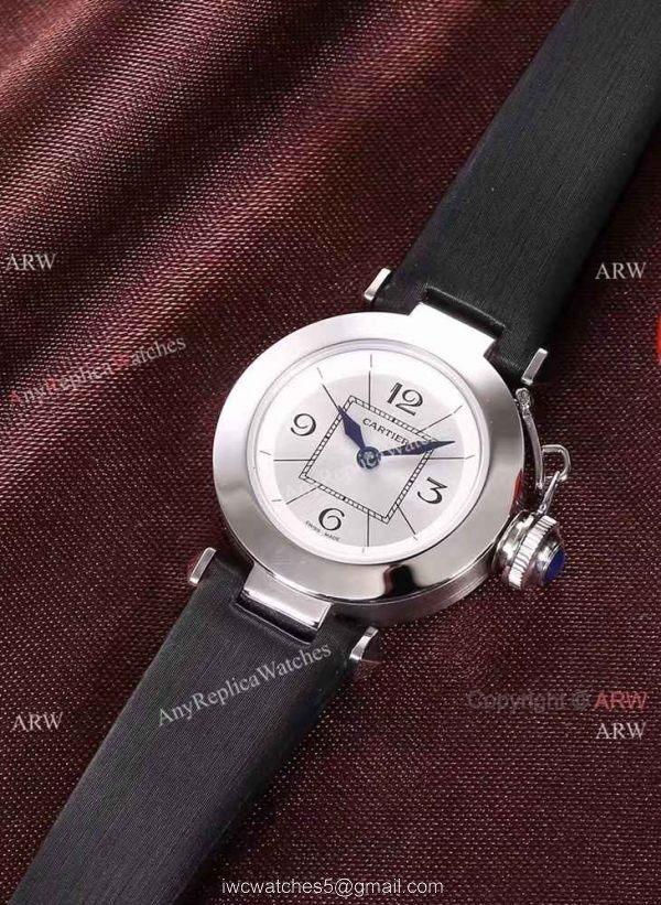 Best AAA Cartier Pasha Copy Watch SS Blue Dial Blue Leather 28mm Best AAA Cartier Pasha Copy Watch SS Blue Dial Blue Leather 28mm