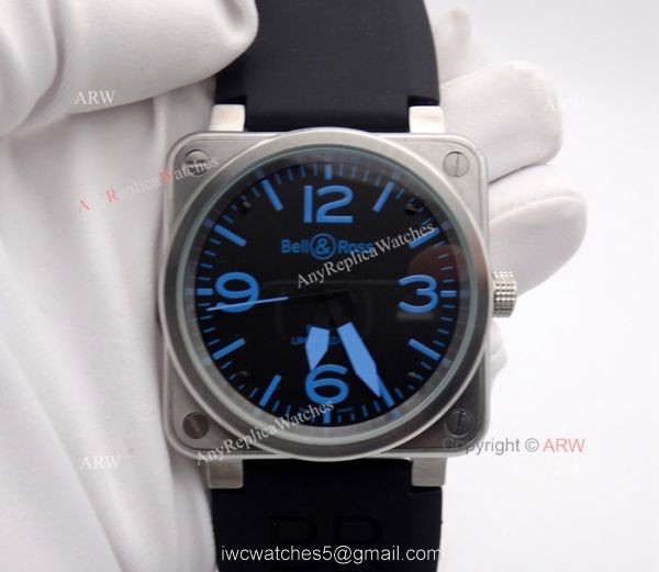 Replica Bell Ross Automatic Watch Black Rubber Strap Blue Markers Replica Bell Ross Automatic Watch Black Rubber Strap Blue Markers