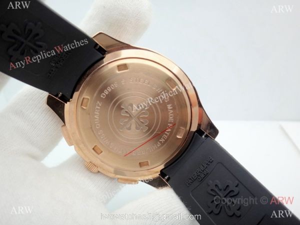 Copy Patek Philippe Aquanaut Chronograph watch Rose Gold Black Dial Copy Patek Philippe Aquanaut Chronograph watch Rose Gold Black Dial