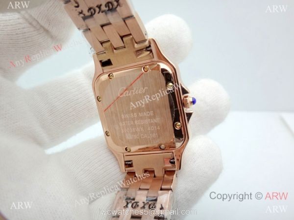 Panthere De Cartier Silver Dial Rose Gold watch 27mm Medium size Panthere De Cartier Silver Dial Rose Gold watch 27mm Medium size