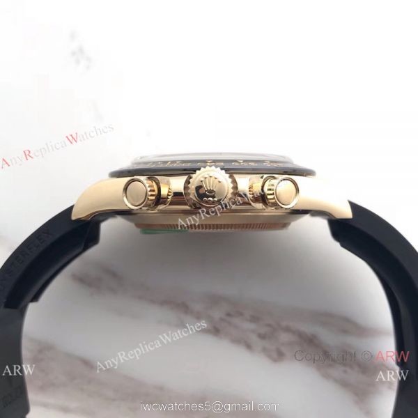 Copy Daytona Gold Case Black Rubber watch / AR Factory rolex watch Copy Daytona Gold Case Black Rubber watch / AR Factory rolex watch