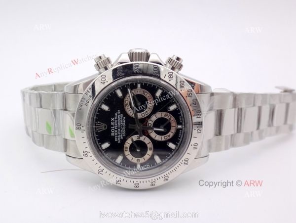 NEW UPGRADED Rolex Daytona Replica Watch -Stainless Steel Black Face NEW UPGRADED Rolex Daytona Replica Watch -Stainless Steel Black Face