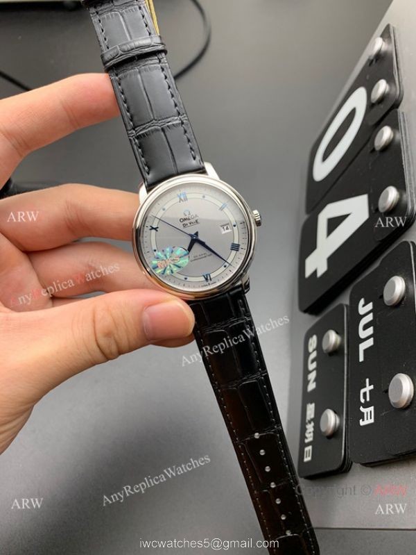 MKS Factory Copy Omega Classic De Ville Prestige 9015 Watch Gray Dial Leather Strap MKS Factory Copy Omega Classic De Ville Prestige 9015 Watch Gray Dial Leather Strap