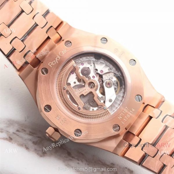 JH Copy Audemars Piguet Royal Oak Automatic Extra Thin Watch Rose Gold Diamond Bezel JH Copy Audemars Piguet Royal Oak Automatic Extra Thin Watch Rose Gold Diamond Bezel