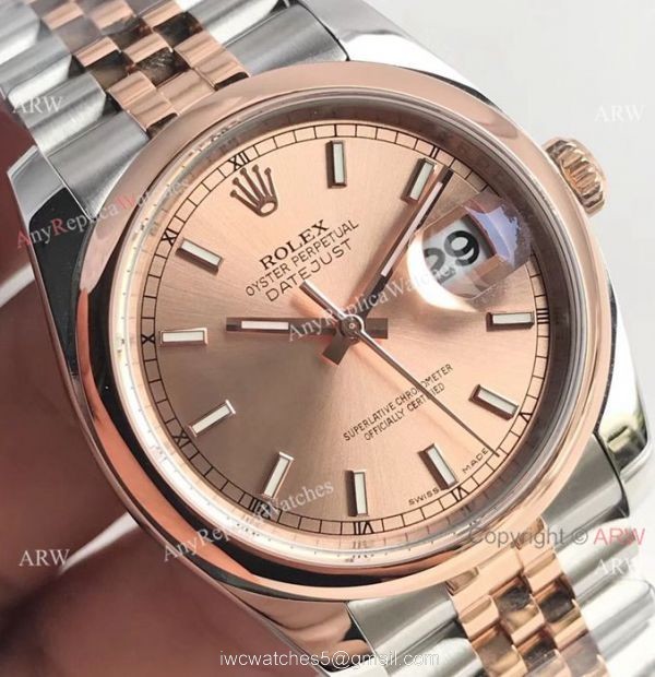 Swiss Grade 2 Tone Rose Gold Rolex Datejust 36mm Jubilee Watch AR Factory Swiss Grade 2 Tone Rose Gold Rolex Datejust 36mm Jubilee Watch AR Factory