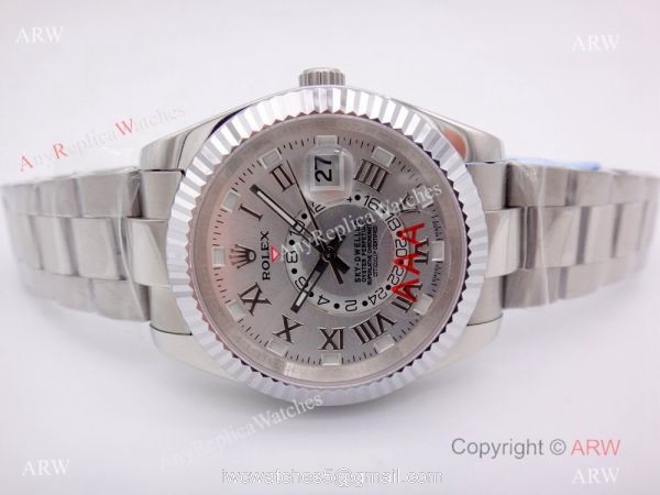Stainless Steel Silver Dial Rolex Sky-Dweller 326939w Copy Watch w/ Working Time Zone Stainless Steel Silver Dial Rolex Sky-Dweller 326939w Copy Watch w/ Working Time Zone