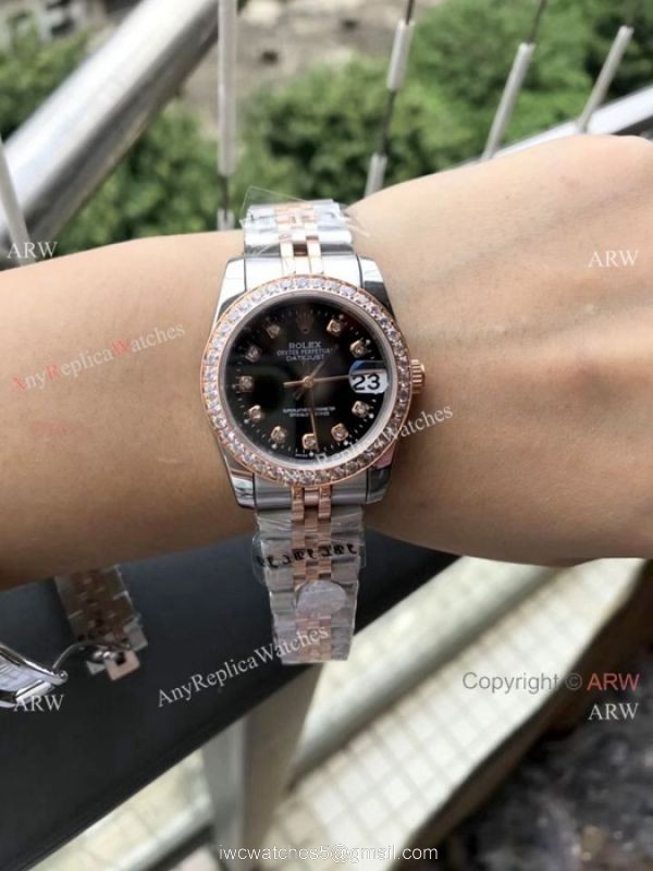 Copy Rolex Datejust 2-Tone Rose Gold Diamonds Watch 31MM Copy Rolex Datejust 2-Tone Rose Gold Diamonds Watch 31MM