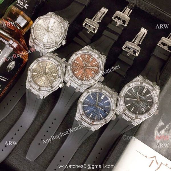 Audemars Piguet Royal Oak Diamond Replica Watches 43mm Black Dial Audemars Piguet Royal Oak Diamond Replica Watches 43mm Black Dial