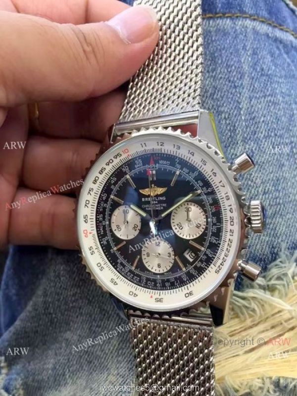 Copy Breitling Navitimer 01 Stainless Steel Mesh Band Watch Copy Breitling Navitimer 01 Stainless Steel Mesh Band Watch