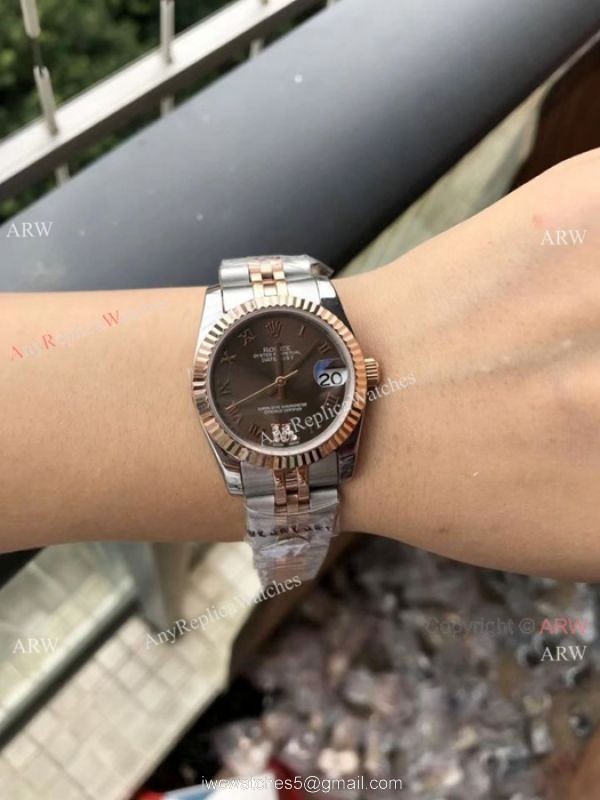 Rolex Datejust 31mm Copy watches 2-Tone Rose Gold Green Micro Face Rolex Datejust 31mm Copy watches 2-Tone Rose Gold Green Micro Face