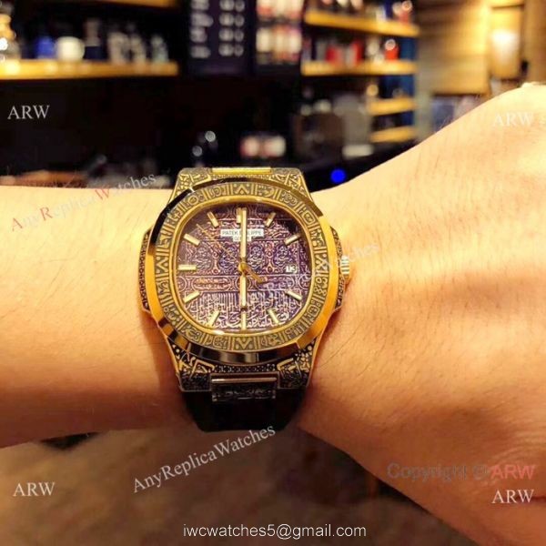 Patek Philippe Engraving Nautilus Anniversary Watch Gold Case 40MM Patek Philippe Engraving Nautilus Anniversary Watch Gold Case 40MM