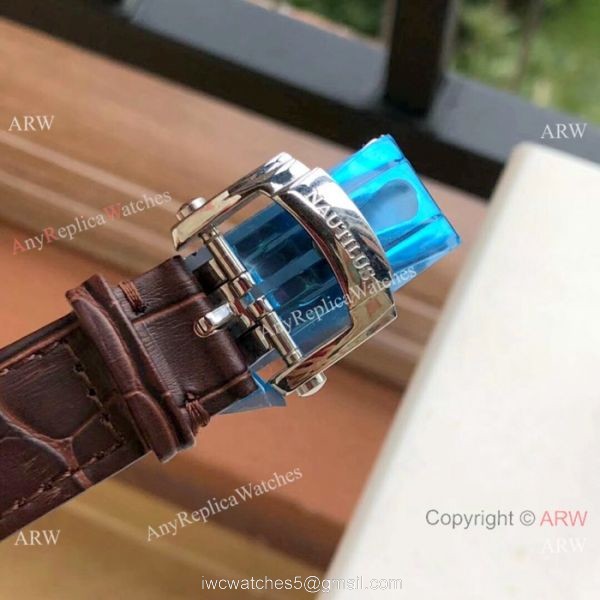 Swiss Copy Patek Philippe Nautilus 7118 Watches White Dial Brown Leather Band Swiss Copy Patek Philippe Nautilus 7118 Watches White Dial Brown Leather Band