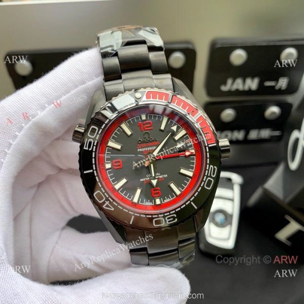 Best Copy Omega Seamaster Planet Ocean GMT Watch Black Steel Best Copy Omega Seamaster Planet Ocean GMT Watch Black Steel