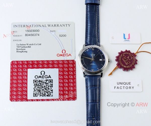 Highest Quality Copy Omega De Ville Swiss 2824 Watch SS Blue Dial Highest Quality Copy Omega De Ville Swiss 2824 Watch SS Blue Dial