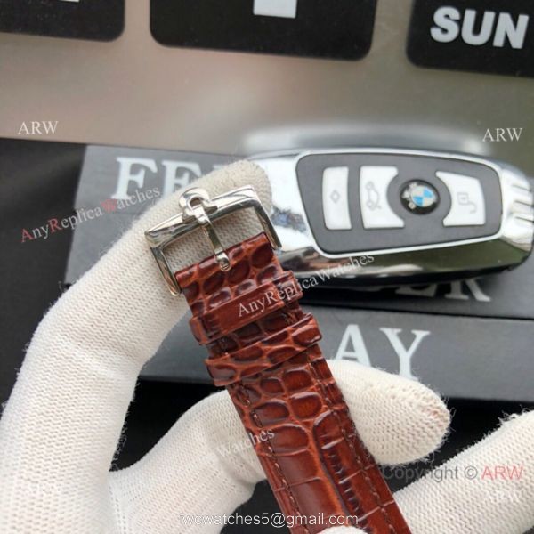 Best Replica Omega Complications Moonphase Watches SS Brown Leather Strap Best Replica Omega Complications Moonphase Watches SS Brown Leather Strap