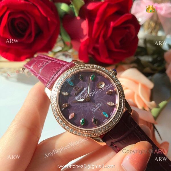 New Replica Omega Ladymatic 36mm Watches Rose Gold Diamond bezel New Replica Omega Ladymatic 36mm Watches Rose Gold Diamond bezel