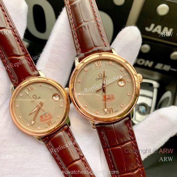 Omega De Ville Black Dial Leather Strap Automatic Watch Omega Couple Watch Omega De Ville Black Dial Leather Strap Automatic Watch Omega Couple Watch