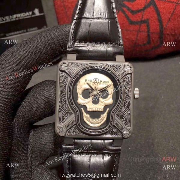 New Replica Bell Ross BR01 Burning Skull Tattoo Watch Quartz Movement New Replica Bell Ross BR01 Burning Skull Tattoo Watch Quartz Movement