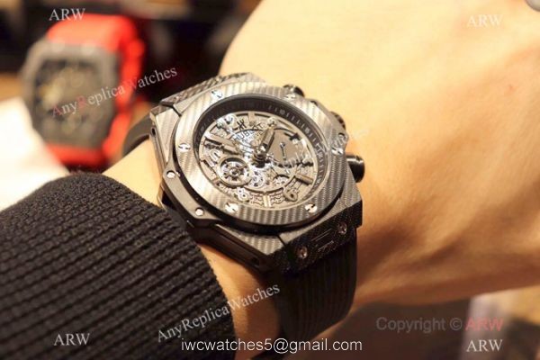 Hublot Big Bang King Chronograph Watch Black Case Rubber Strap Hublot Big Bang King Chronograph Watch Black Case Rubber Strap