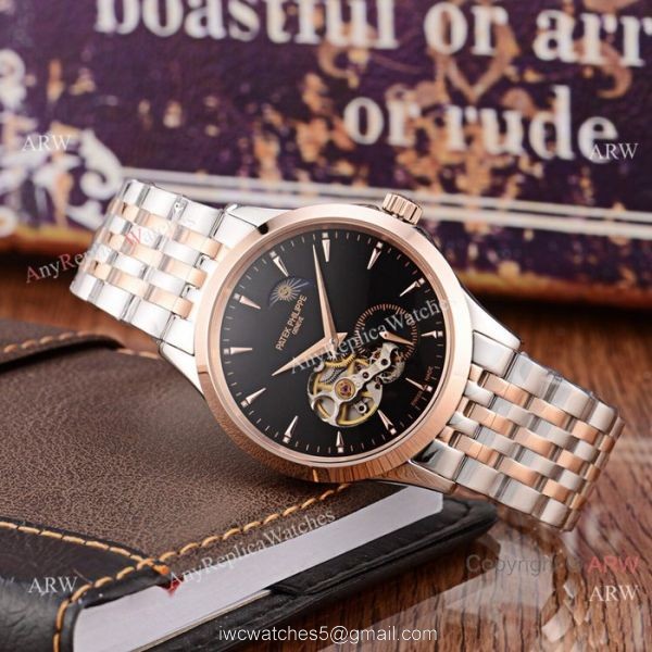 New Style Copy Patek Philippe Moon phase Watch Rose Gold 41mm Case New Style Copy Patek Philippe Moon phase Watch Rose Gold 41mm Case