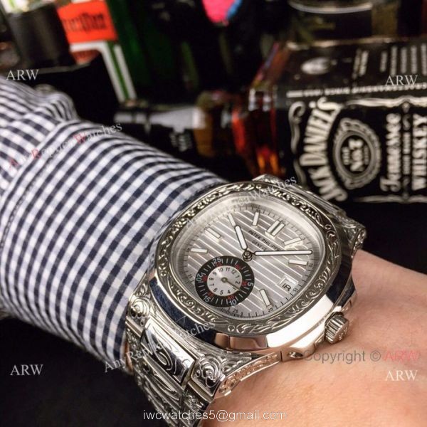 Copy Patek Philippe Engraving Nautilus Stainless Steel Watch Silver Dial Copy Patek Philippe Engraving Nautilus Stainless Steel Watch Silver Dial