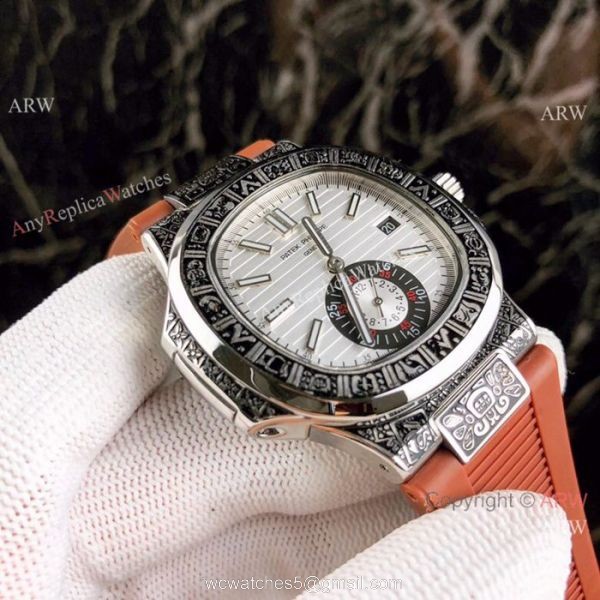 Fake Patek Philippe Engraving Nautilus Blue Rubber Strap Blue Dial Fake Patek Philippe Engraving Nautilus Blue Rubber Strap Blue Dial