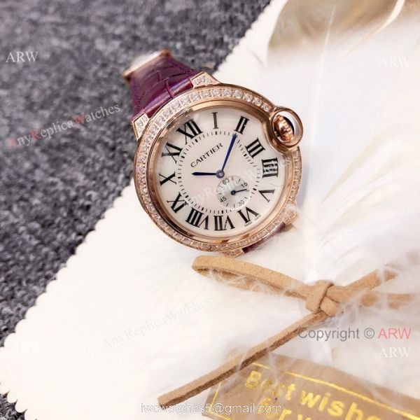 Ballon Bleu De Cartier 36mm watch Diamond Case White MOP Dial Ballon Bleu De Cartier 36mm watch Diamond Case White MOP Dial