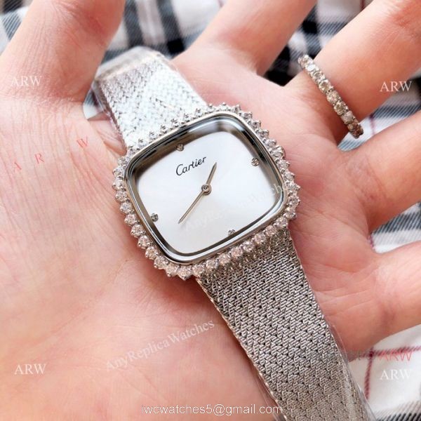 Fashion Cartier Replica Watches Rose Gold Diamond Case Fashion Cartier Replica Watches Rose Gold Diamond Case