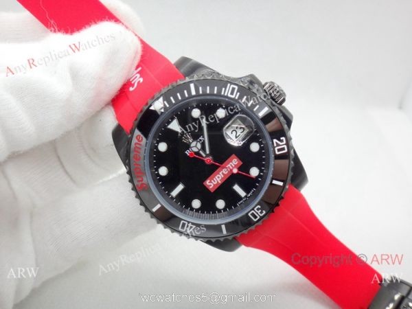Rolex Supreme limited edition Red Rubber Strap Copy Watch 40mm Rolex Supreme limited edition Red Rubber Strap Copy Watch 40mm