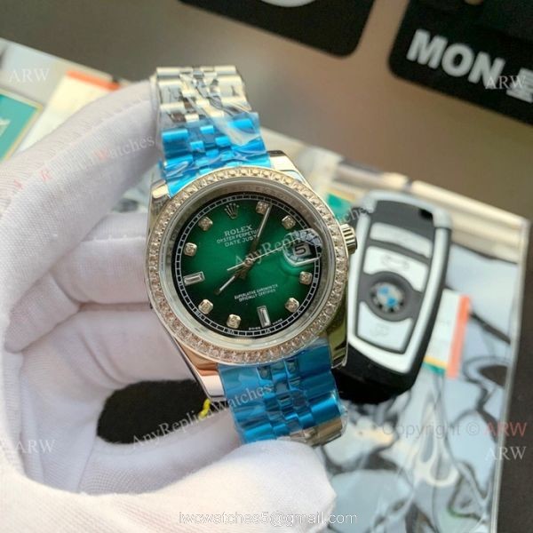 Two Tone Green Face Replica Rolex Datejust Jubilee Watch Asia 8215 Movement Two Tone Green Face Replica Rolex Datejust Jubilee Watch Asia 8215 Movement