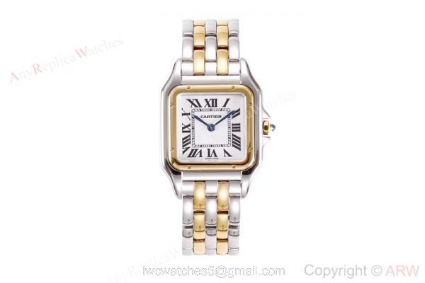 Copy Panthere De Cartier 2-Tone White Dial Watch Swiss Quartz Movement Copy Panthere De Cartier 2-Tone White Dial Watch Swiss Quartz Movement
