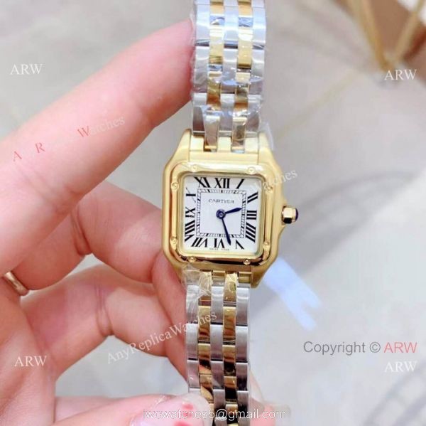 Fake Cartier Panthere de White Roman Dial Watch Small size 22mm Fake Cartier Panthere de White Roman Dial Watch Small size 22mm