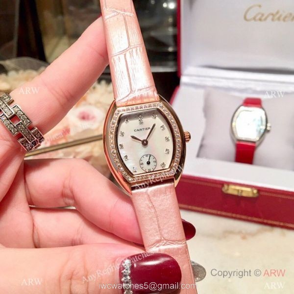 New Style Cartier Ladies Watch Gold Case White MOP Dial New Style Cartier Ladies Watch Gold Case White MOP Dial