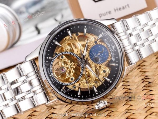 Copy Jaeger Lecoultre Skeleton Moon Phase Two Tone Rose Gold Watch Copy Jaeger Lecoultre Skeleton Moon Phase Two Tone Rose Gold Watch