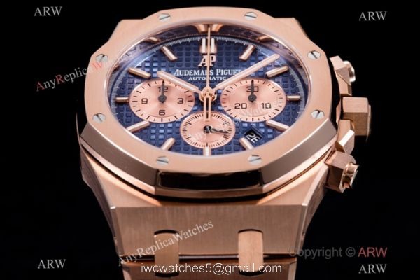 BF Factory Audemars Piguet Royal Oak Blue Dial Rose Gold Replica Watch BF Factory Audemars Piguet Royal Oak Blue Dial Rose Gold Replica Watch