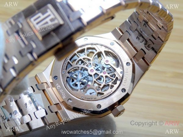 JF Fake Audemars Piguet Royal Oak Rose Gold Skeleton Watch JF Fake Audemars Piguet Royal Oak Rose Gold Skeleton Watch