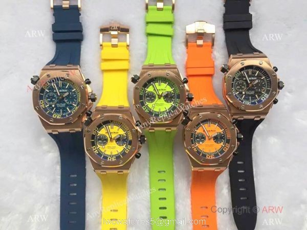 Japan Grade Royal Oak Offshore Diver Chronograph Watch Rose Gold Black Face 42mm Japan Grade Royal Oak Offshore Diver Chronograph Watch Rose Gold Black Face 42mm