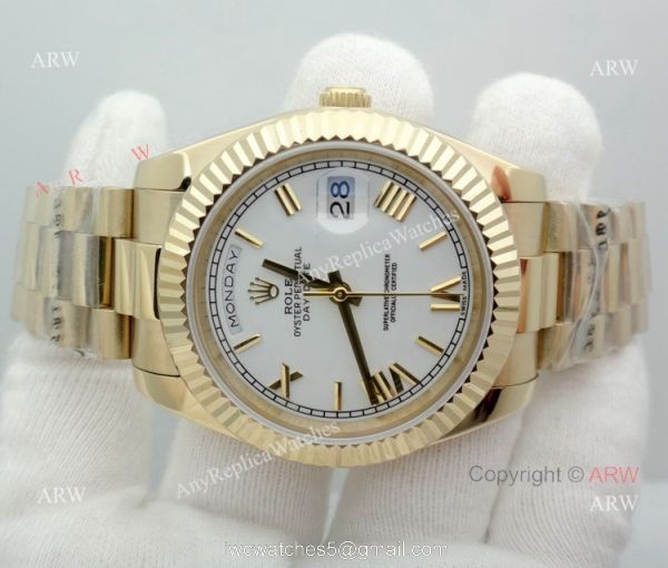 Rolex Day-Date White Dial Yellow Gold Watch 40mm Rolex Presidential Replica Watch Rolex Day-Date White Dial Yellow Gold Watch 40mm Rolex Presidential Replica Watch