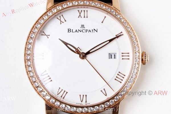 Swiss Grade 1 Blancpain Villeret Ultraplate Replica Watch Rose Gold Diamond Lovers watch Swiss Grade 1 Blancpain Villeret Ultraplate Replica Watch Rose Gold Diamond Lovers watch