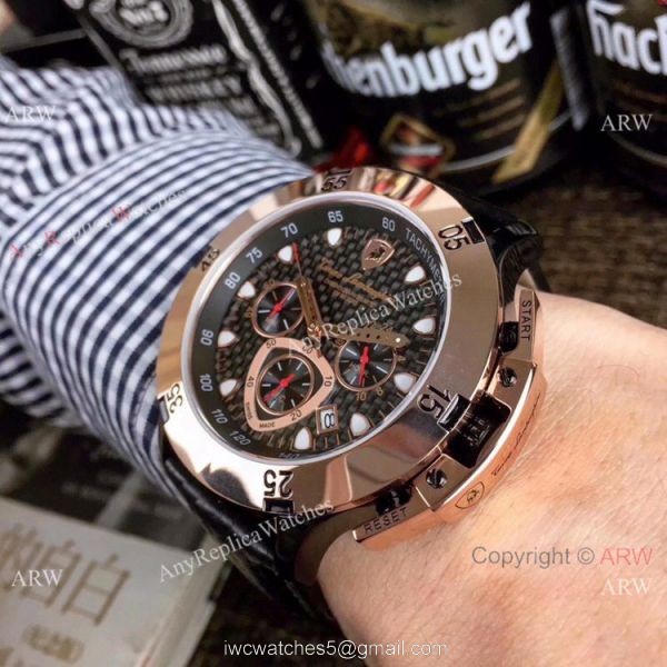 Copy Lamborghini Herrenuhr Quartz watch Rose Gold Bezel Silver Dial Copy Lamborghini Herrenuhr Quartz watch Rose Gold Bezel Silver Dial