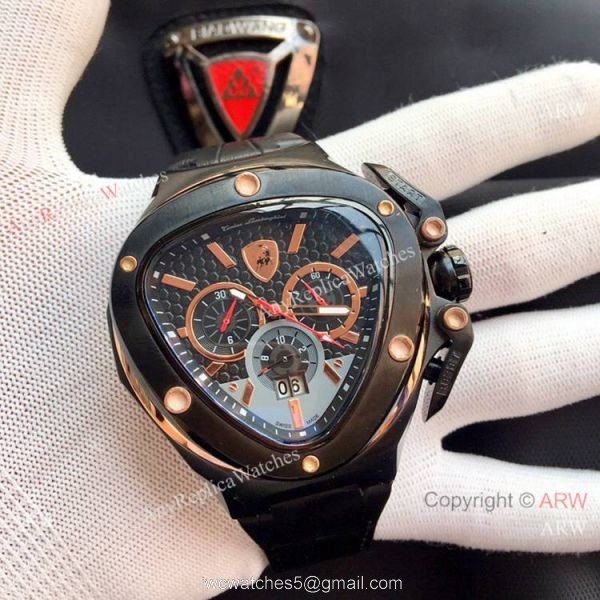 High Quality Tonino Lamborghini Spyder 1000 watch SS Black Leather Band High Quality Tonino Lamborghini Spyder 1000 watch SS Black Leather Band