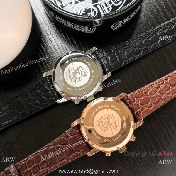 Best Copy Vacheron Constantin Chronograph Watch Silver Dial Black Leather strap Best Copy Vacheron Constantin Chronograph Watch Silver Dial Black Leather strap