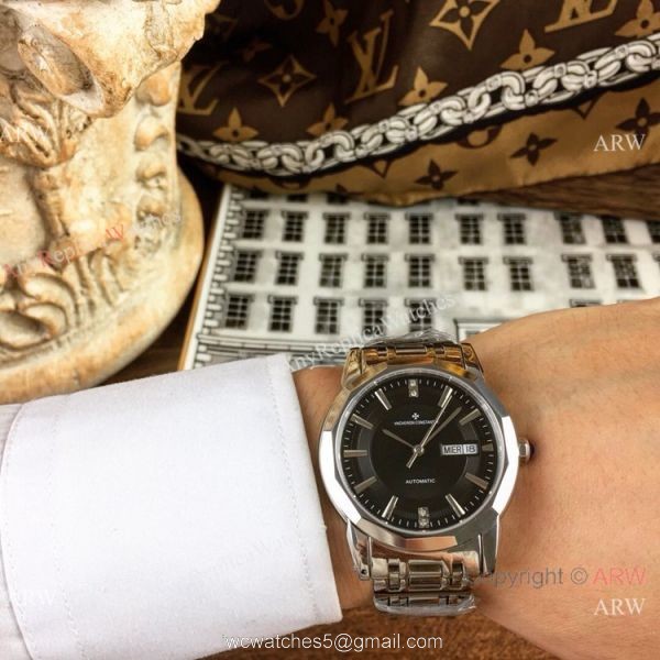 Best Replica Vacheron Constantin Geneve Watch Black Silver Case Best Replica Vacheron Constantin Geneve Watch Black Silver Case