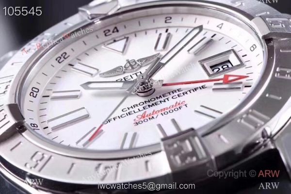 GF Factory Copy Breitling Avenger II GMT Watch SS Black Rubber Strap GF Factory Copy Breitling Avenger II GMT Watch SS Black Rubber Strap