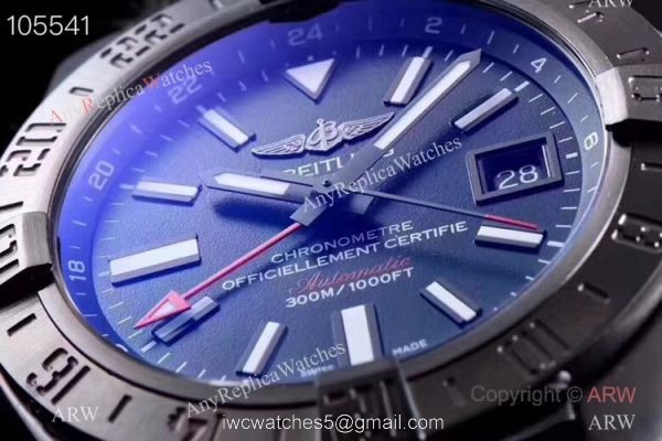 Replica Breitling Avenger II GMT 2836 SS Black Dial Watch GF Factory Replica Breitling Avenger II GMT 2836 SS Black Dial Watch GF Factory