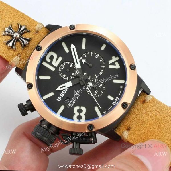 U Boat Classico U-72 Replica Watches Rose Gold Bezel Black Dial U Boat Classico U-72 Replica Watches Rose Gold Bezel Black Dial