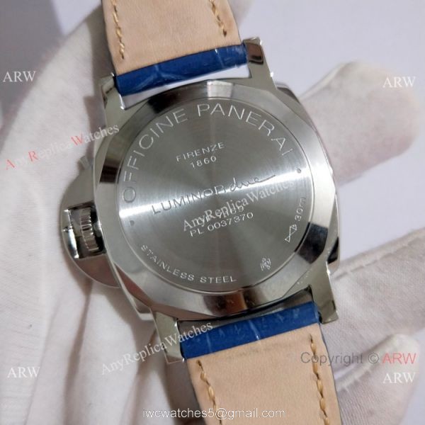 Copy Panerai Luminor Due PAM906 42mm Watch SS Blue Leather Strap Copy Panerai Luminor Due PAM906 42mm Watch SS Blue Leather Strap