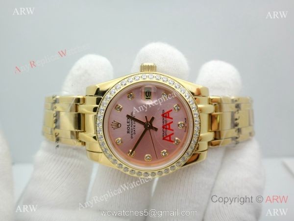 High Quality Rolex Masterpiece All Gold Pink Dial Watch 34mm High Quality Rolex Masterpiece All Gold Pink Dial Watch 34mm